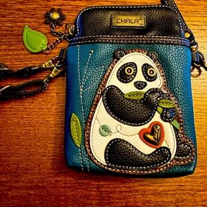 Chala Blue Panda Crossbody Bag Purse EUC